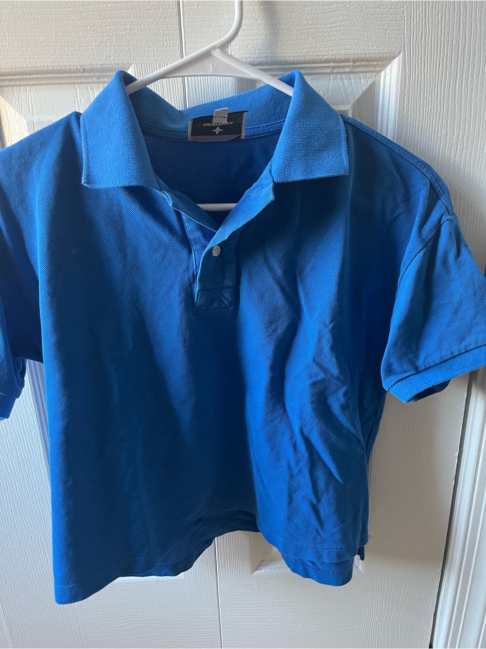 Tuckernuck Royal Blue Boxy Cropped Polo Shirt, Size XS